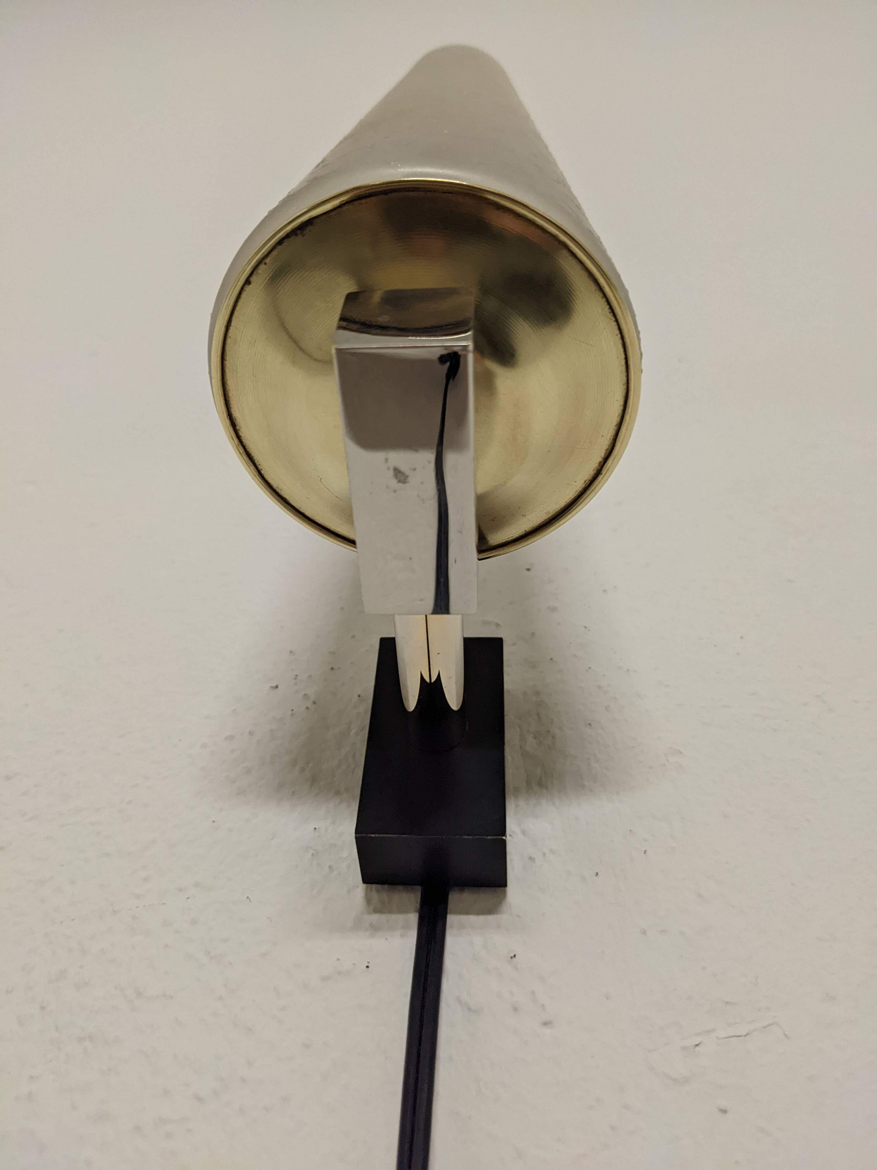 Glass and brass wall light by Maison Arlus, France circa 1950.