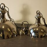 Suspension en nickel, style industriel.