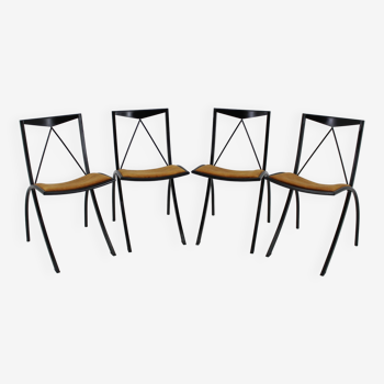 1970s Set of Four Folding Dining Chairs, Italy