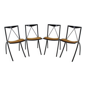 1970s Set of Four Folding Dining Chairs, Italy