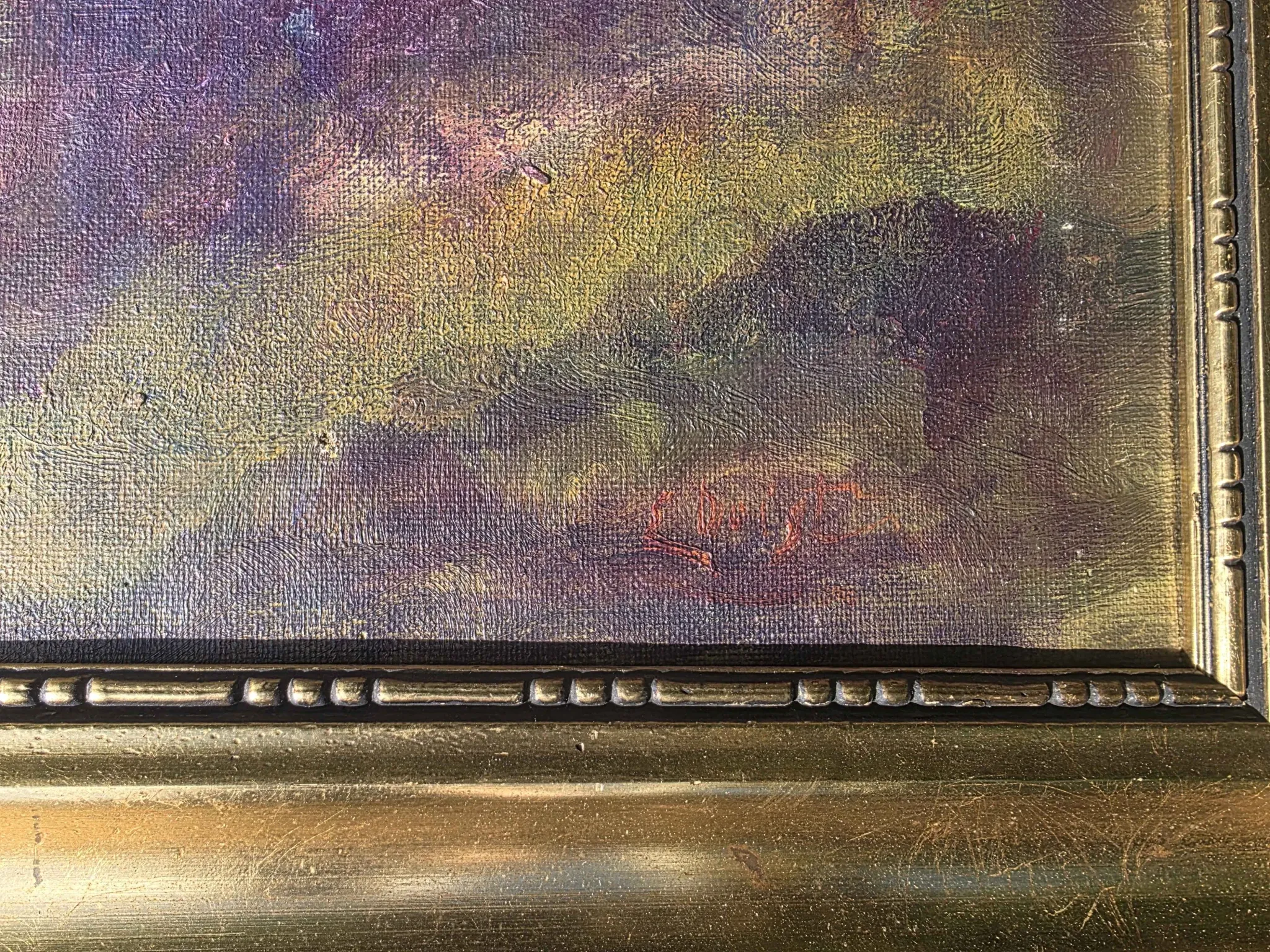 Vintage Moody Impressionist Oil Landscape Painting