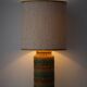 Lampe de table en céramique de style Bitossi des années 1960, émail vert ocre.