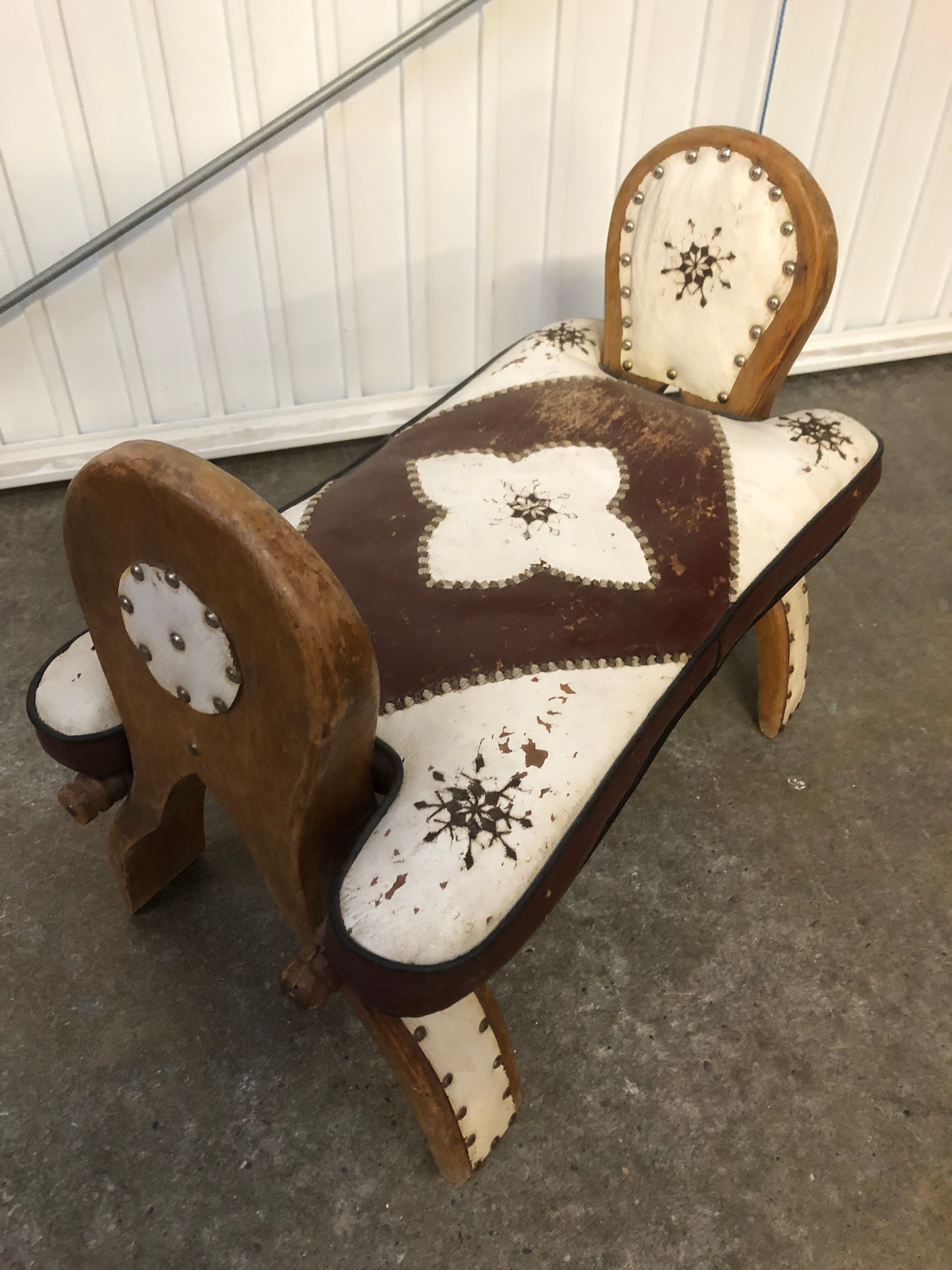 Vintage camel saddle stool 1960