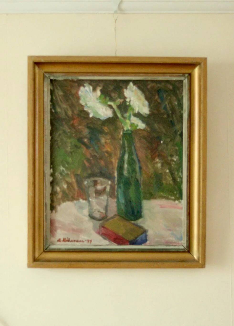 Original vintage still life – vase of flowers