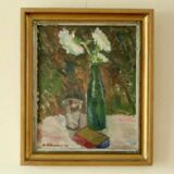 Original vintage still life – vase of flowers