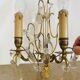 19th century Lyres wall lights in bronze, brass and glass pendants