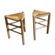 Pair of vintage oak tripod stools