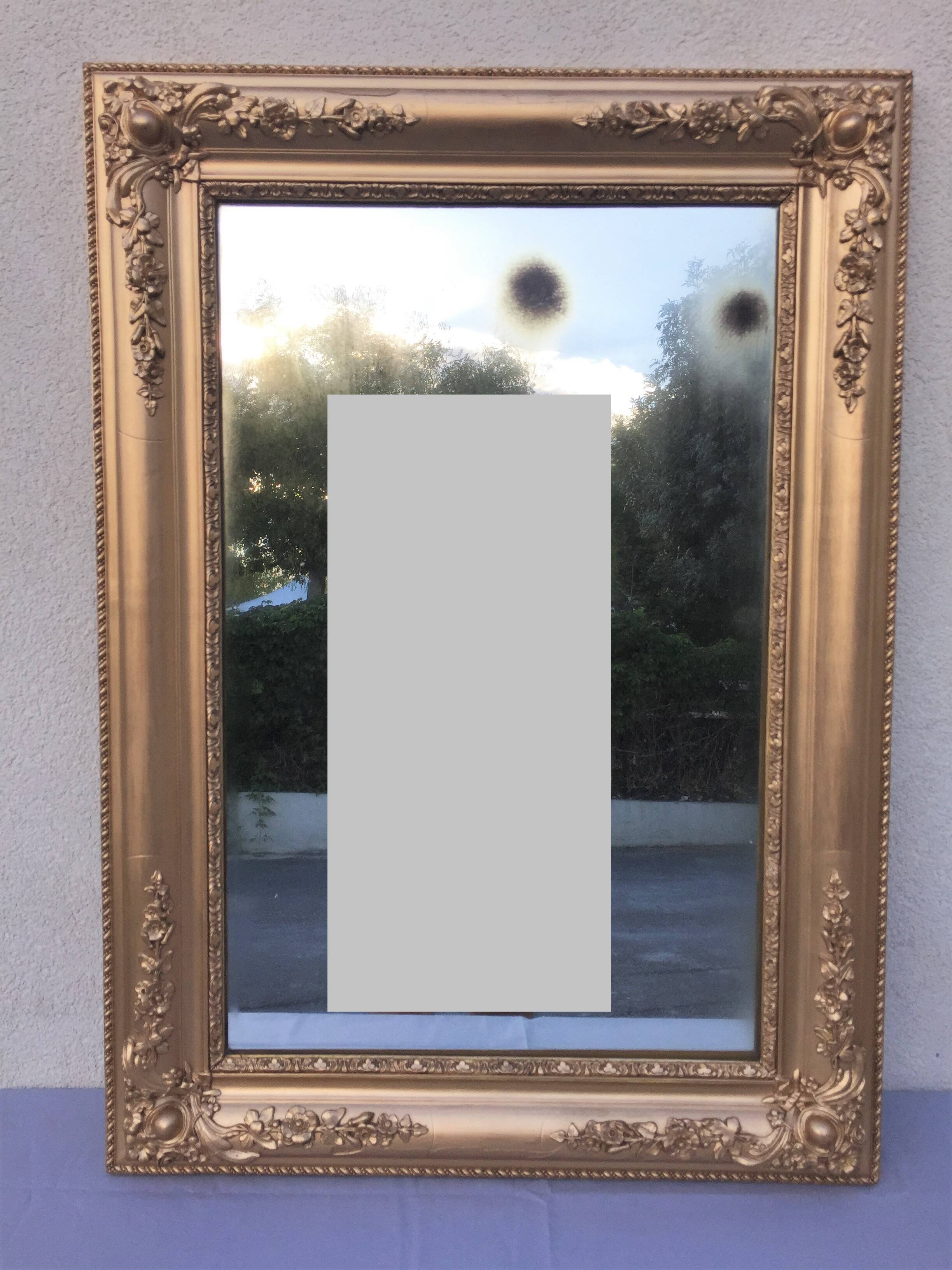 Large Mirror Baroque Wood Stucco Gilded Period XIXth Way Louis XV....