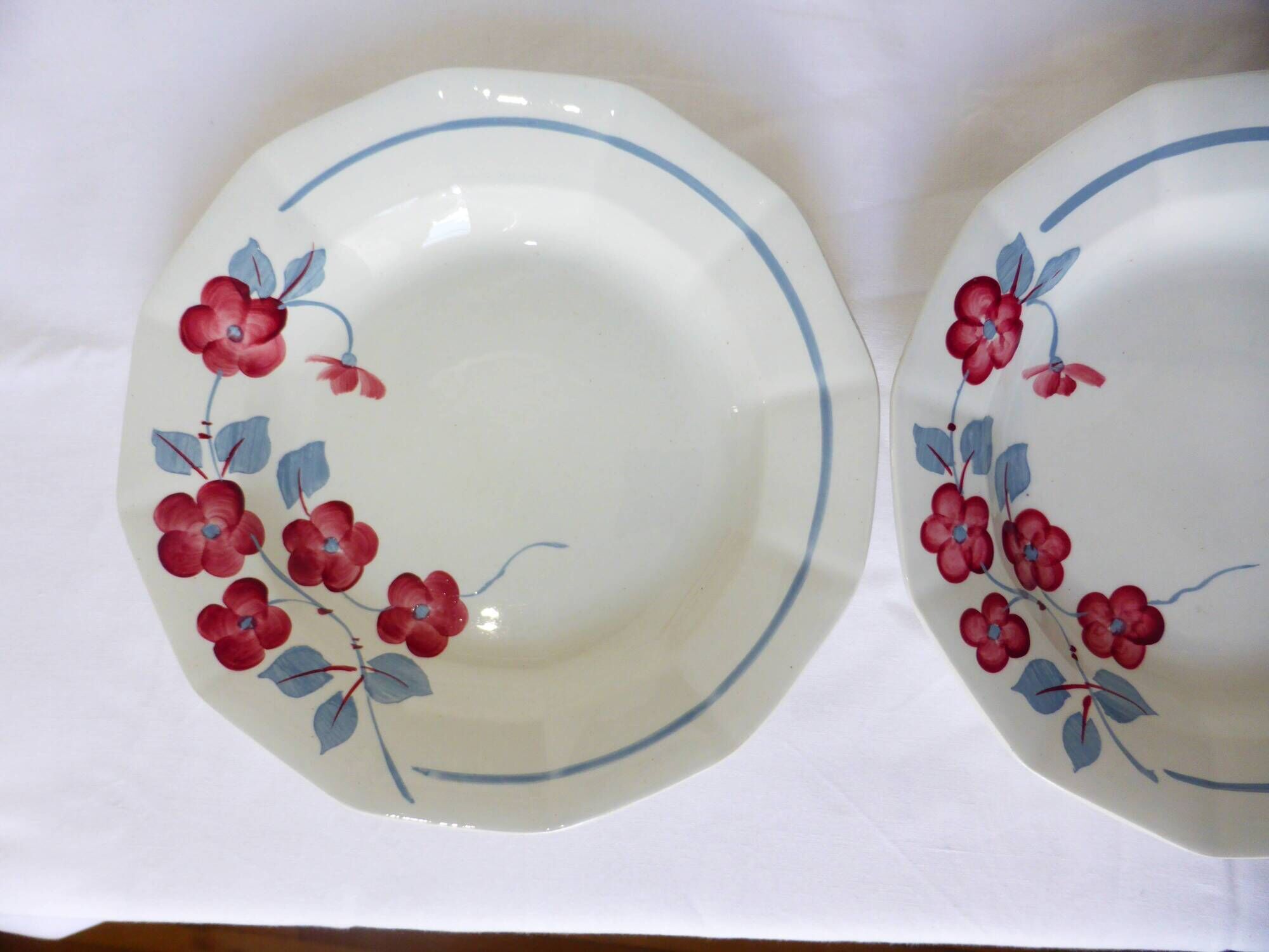 2 assiettes creuses Céranord St Amand modèle Le Printemps (220634)