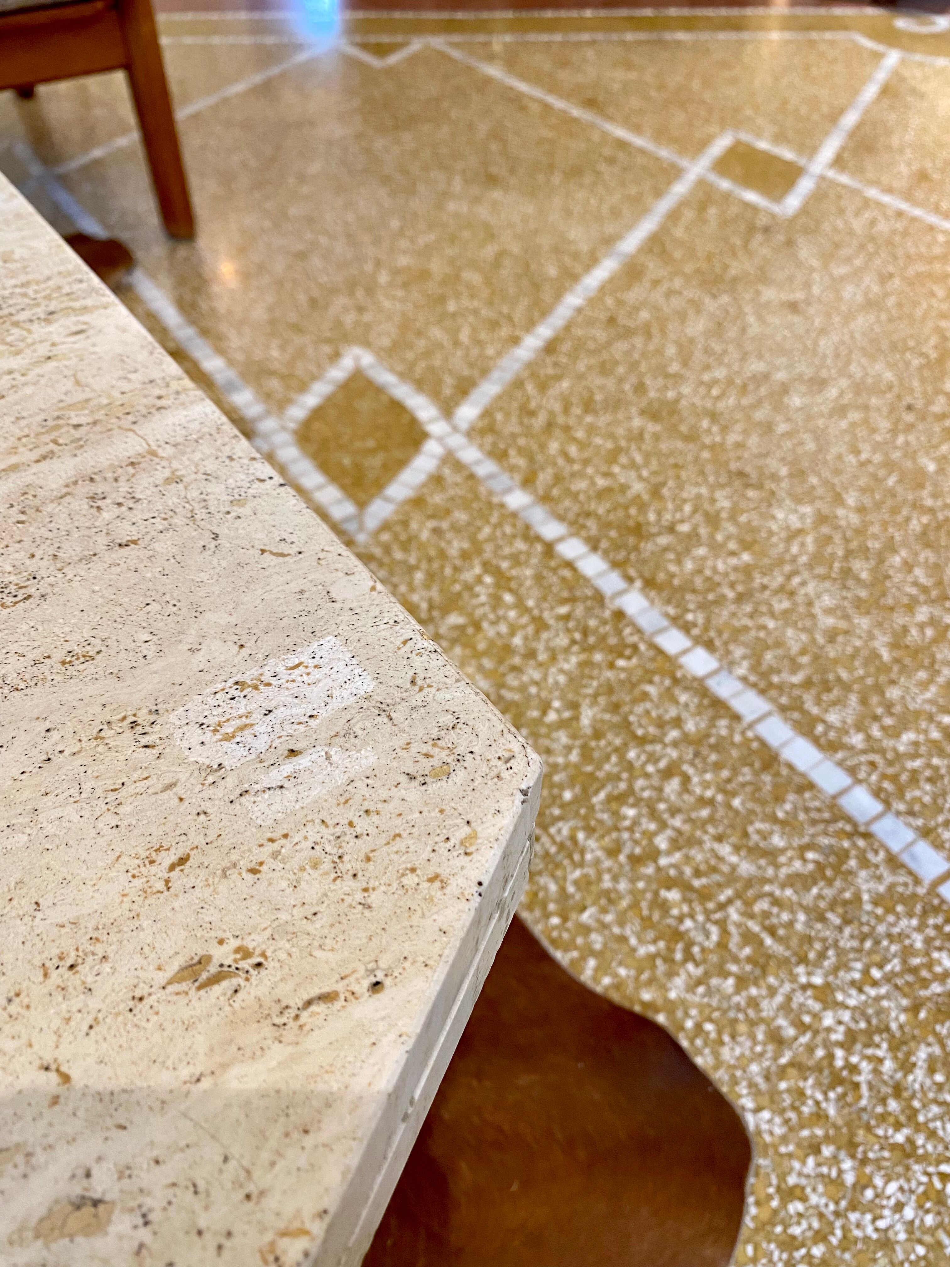 Travertine coffee table 70s