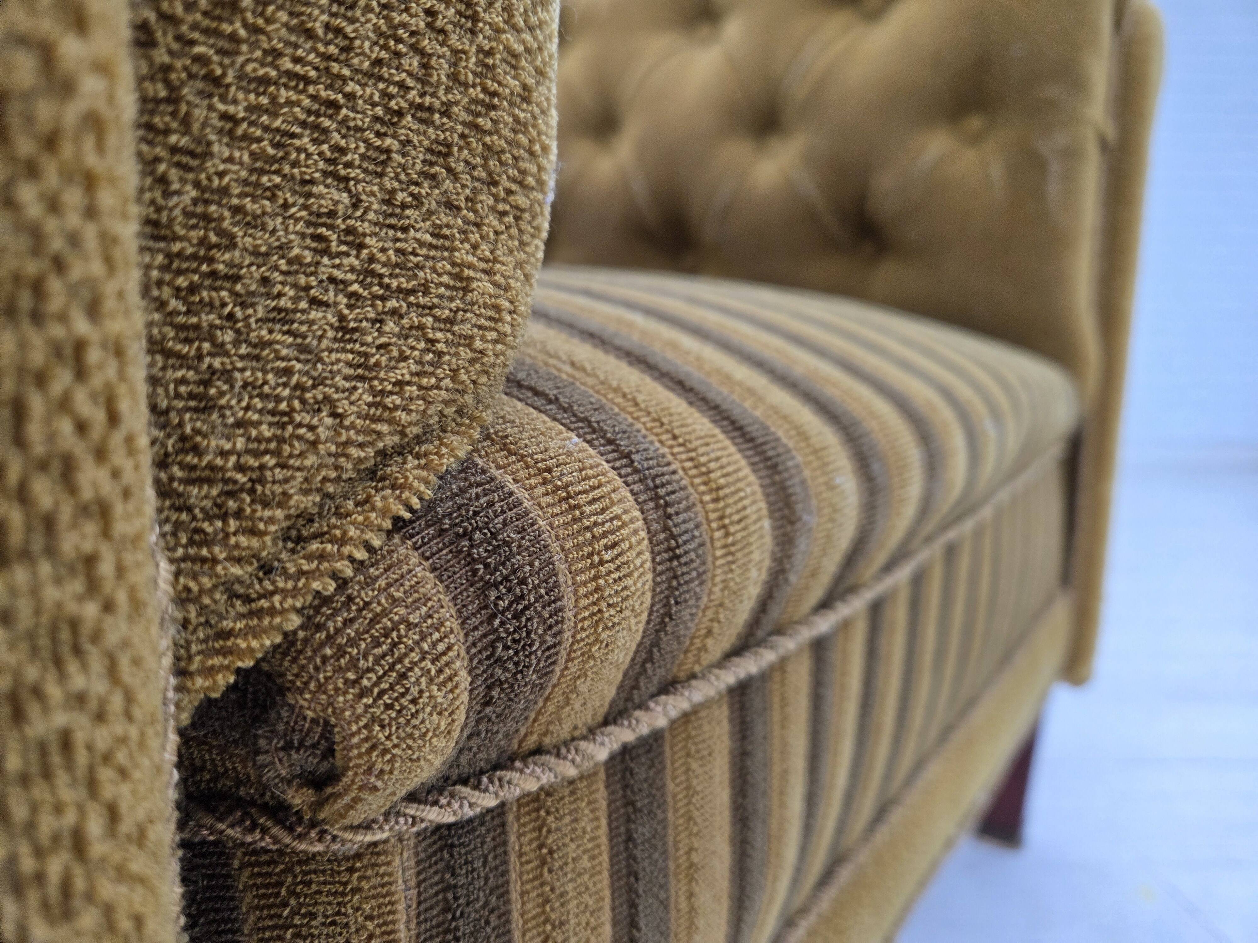 1950s, Danish relax chair, green furniture wool, ash wood.