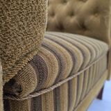 1950s, Danish relax chair, green furniture wool, ash wood.