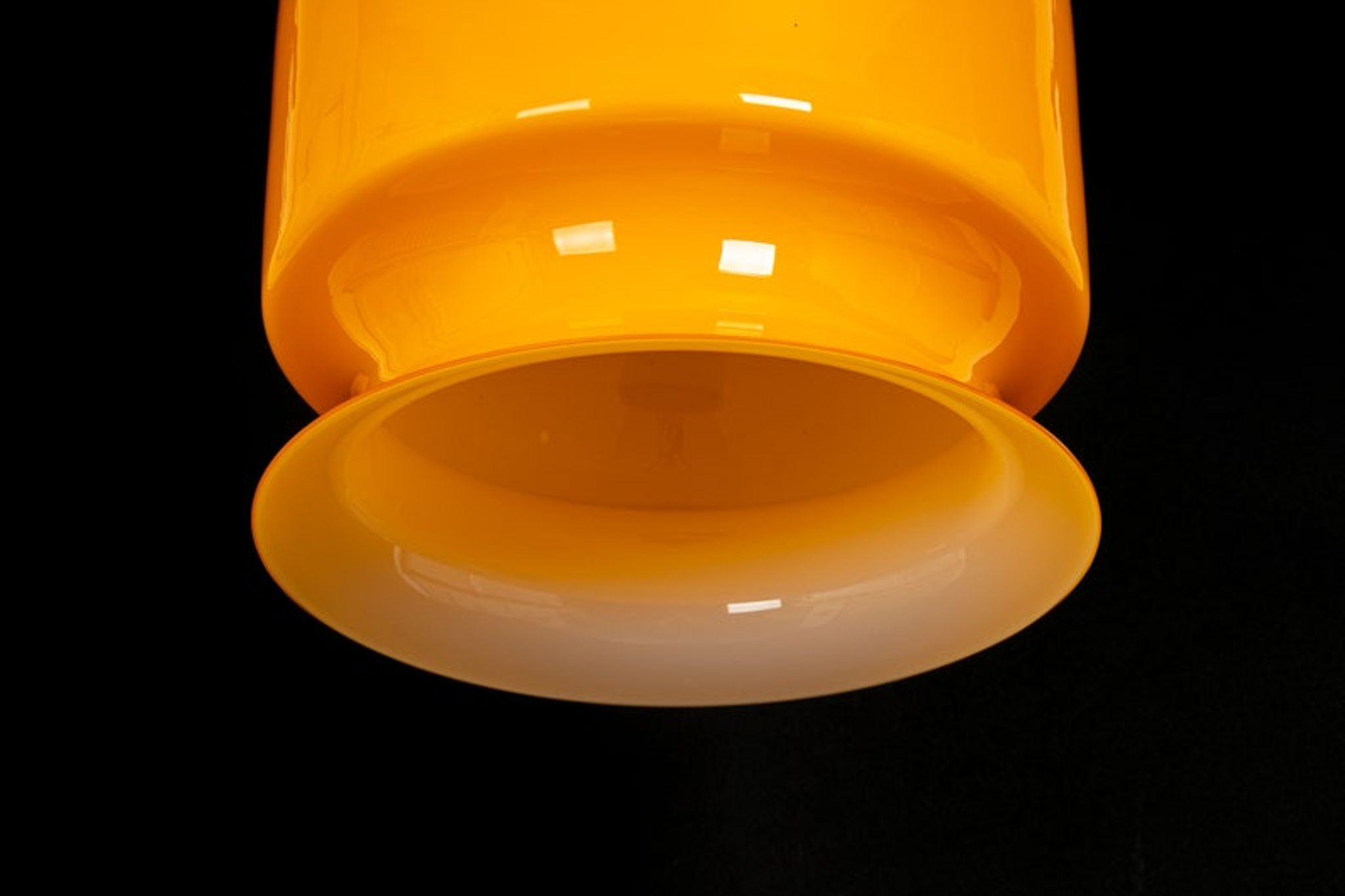 Yellow glass pendant lamp Peill & Putzler Germany 1970s