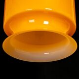 Yellow glass pendant lamp Peill & Putzler Germany 1970s