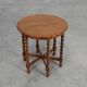 Solid Oak Carved Side Table with Barley-twist legs, France ca. 1890
