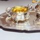 Antique Tea Set 4 Part English Silver Serving Tray, gild Home Decorative Objects