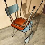 Pair of blue formica chairs