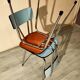 Paire de chaises en formica bleu