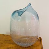Vase en verre bullé