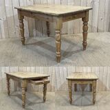 Table de ferme anglaise en sapin des années 1950