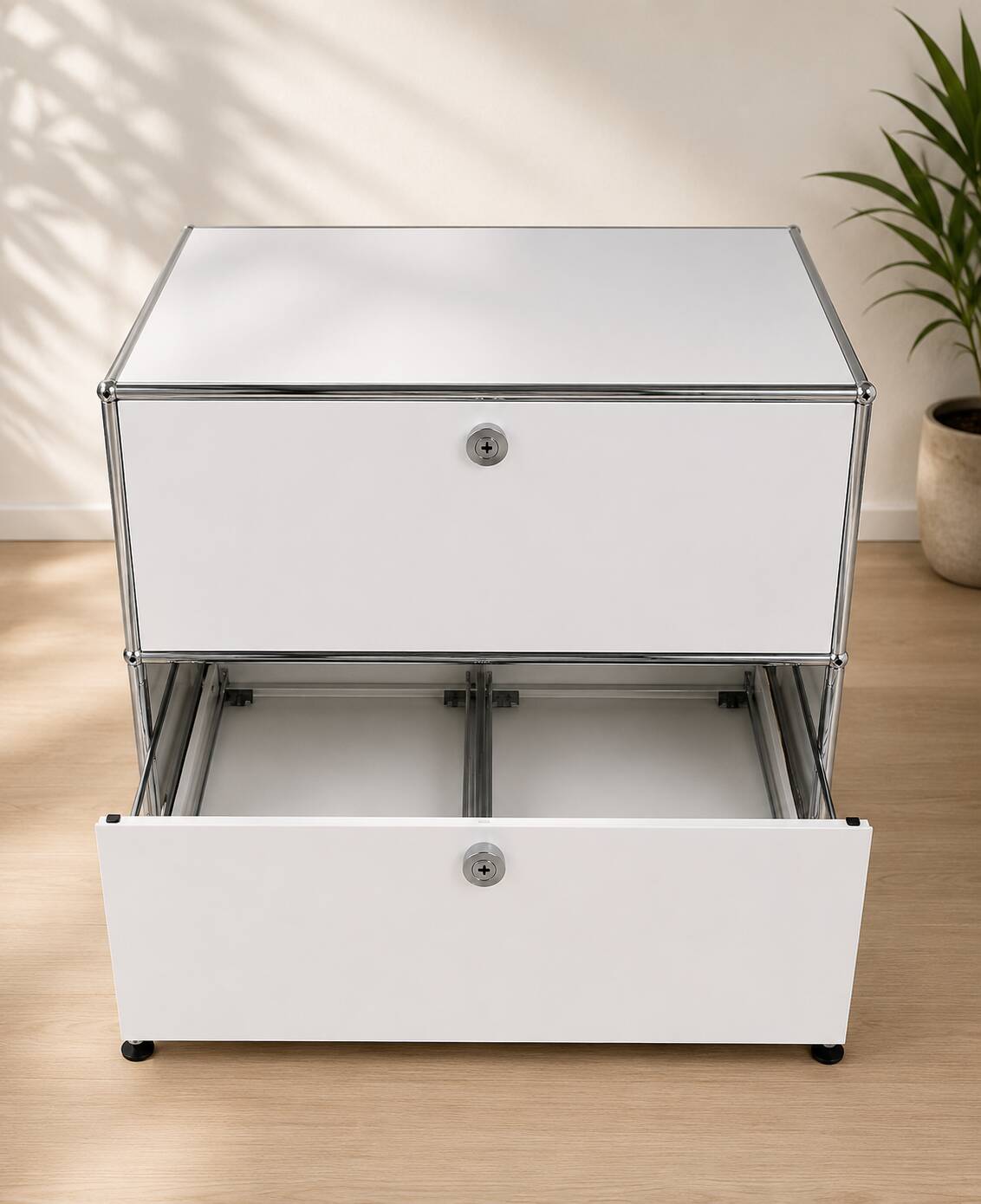 USM Haller furniture – Storage unit 2 modules Pearl Grey – Very good condition
