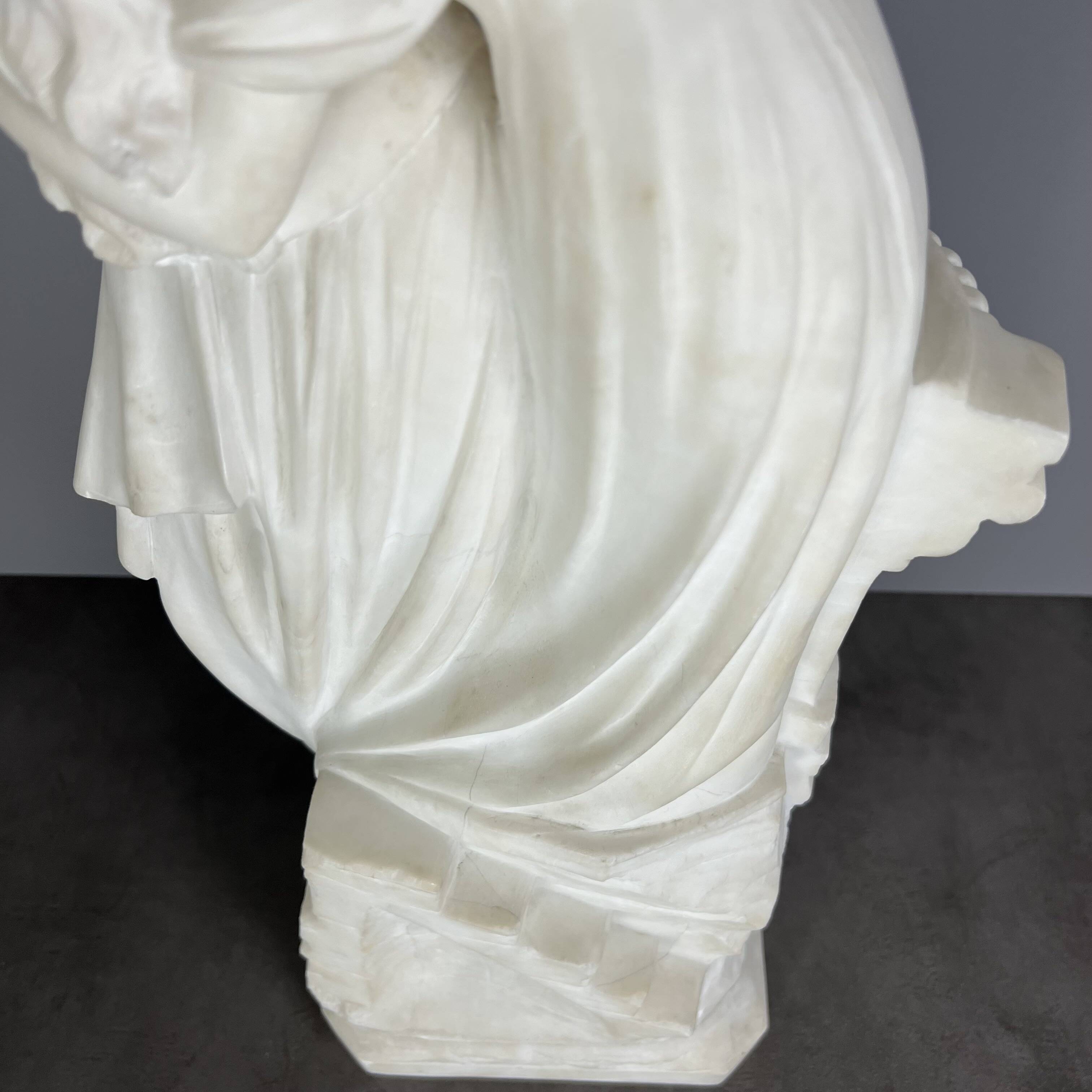 Large Romantic Alabaster Sculpture, Italy, late 19th century, Romeo and Juliet