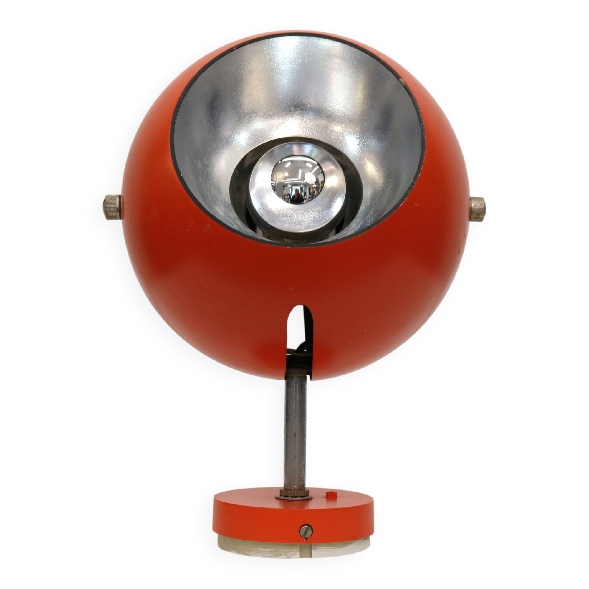 Vintage orange eyeball space age wall Lamp– Louis Poulsen, Denmark 70's