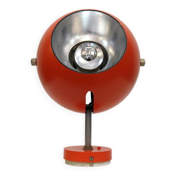 Vintage orange eyeball space age wall Lamp– Louis Poulsen, Denmark 70's