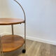 Folding service vintage castors solid wood 70s