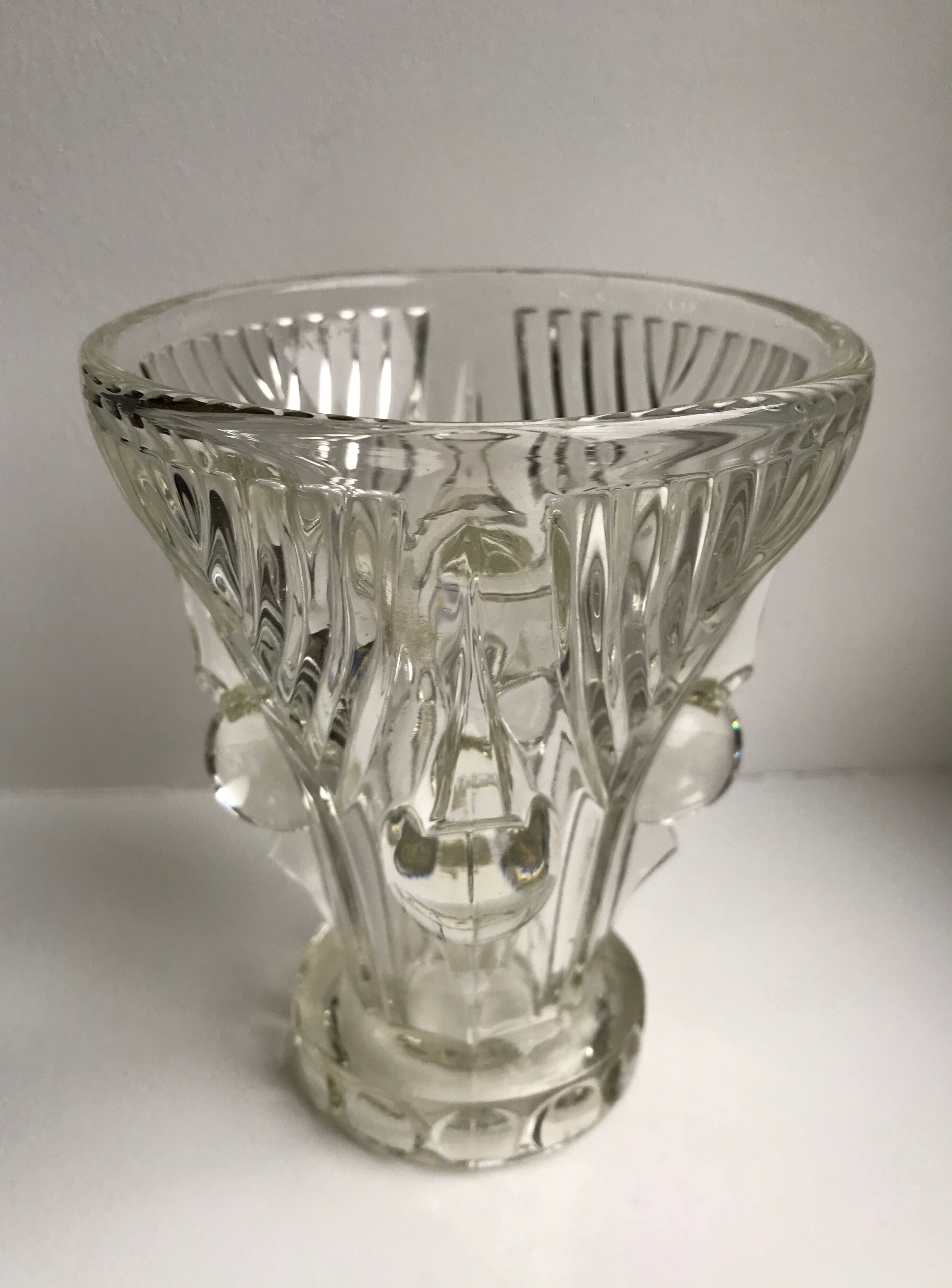 Art deco crystal vase 30s