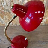 Vintage burgundy red table lamp - 1950s