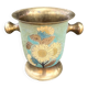 Cloisonne Brass champagne bucket with sunflower relief decoration