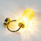 Set of two vintage brass and amber glass wall lamps by Wila Leuchten