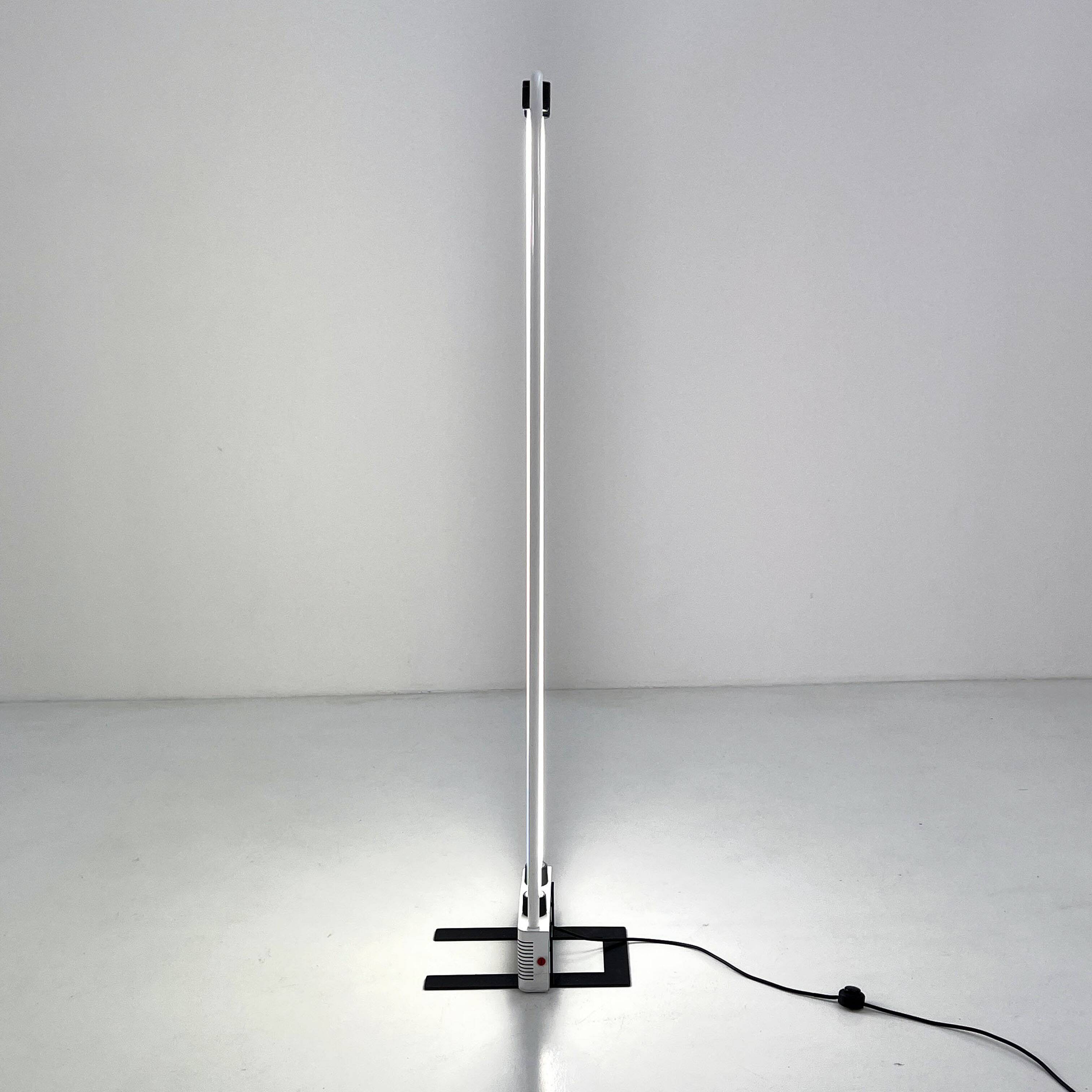 White floor lamp by Gian N. Gigante for Zerbetto, 1980
