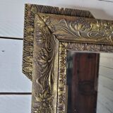 Ancien miroir doré Napoléon III,  91×61cms