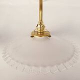 Swan neck sconces in serrated opaline
