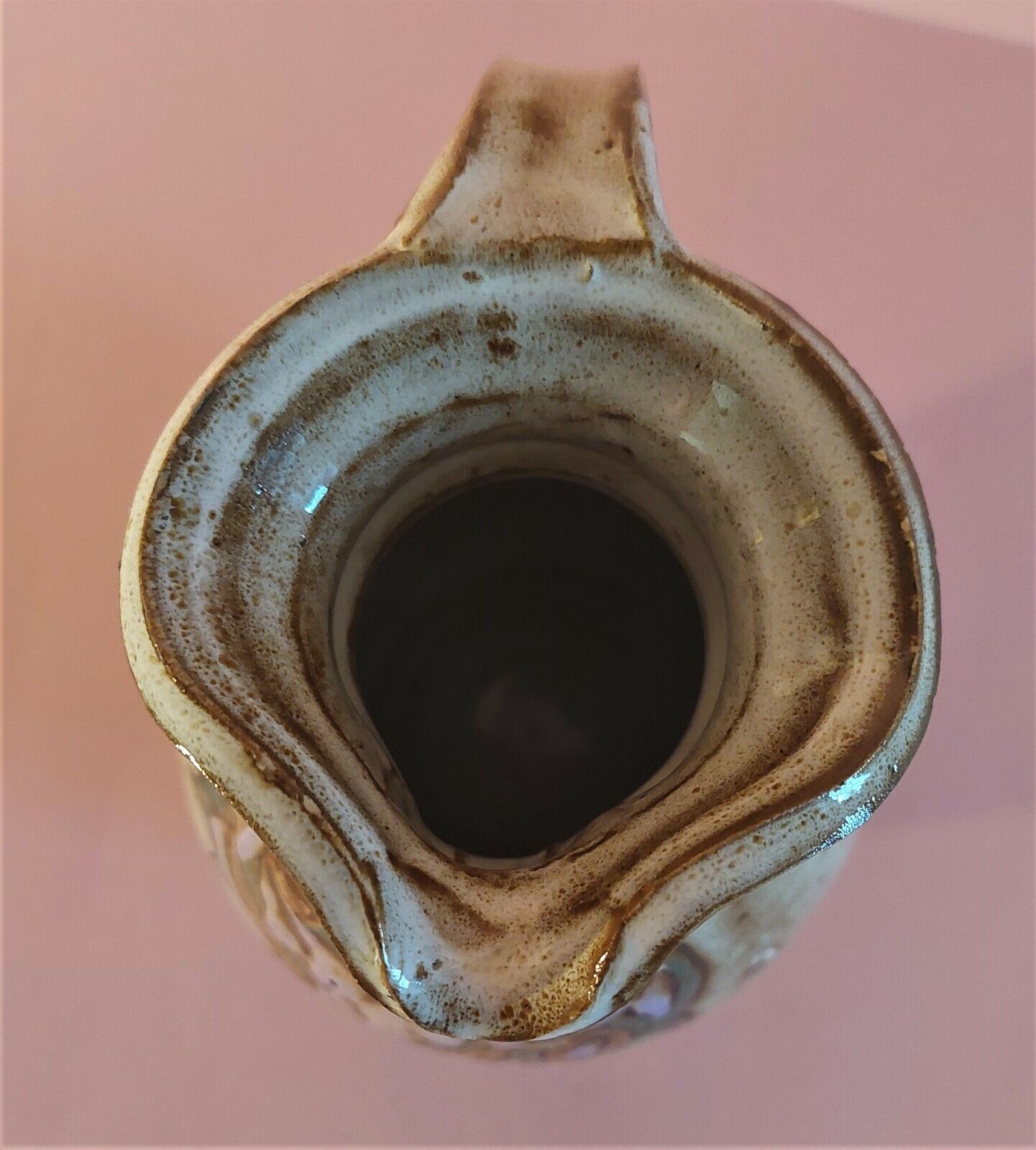 Glazed terracotta pitcher signed Pierrette XXth