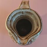 Glazed terracotta pitcher signed Pierrette XXth
