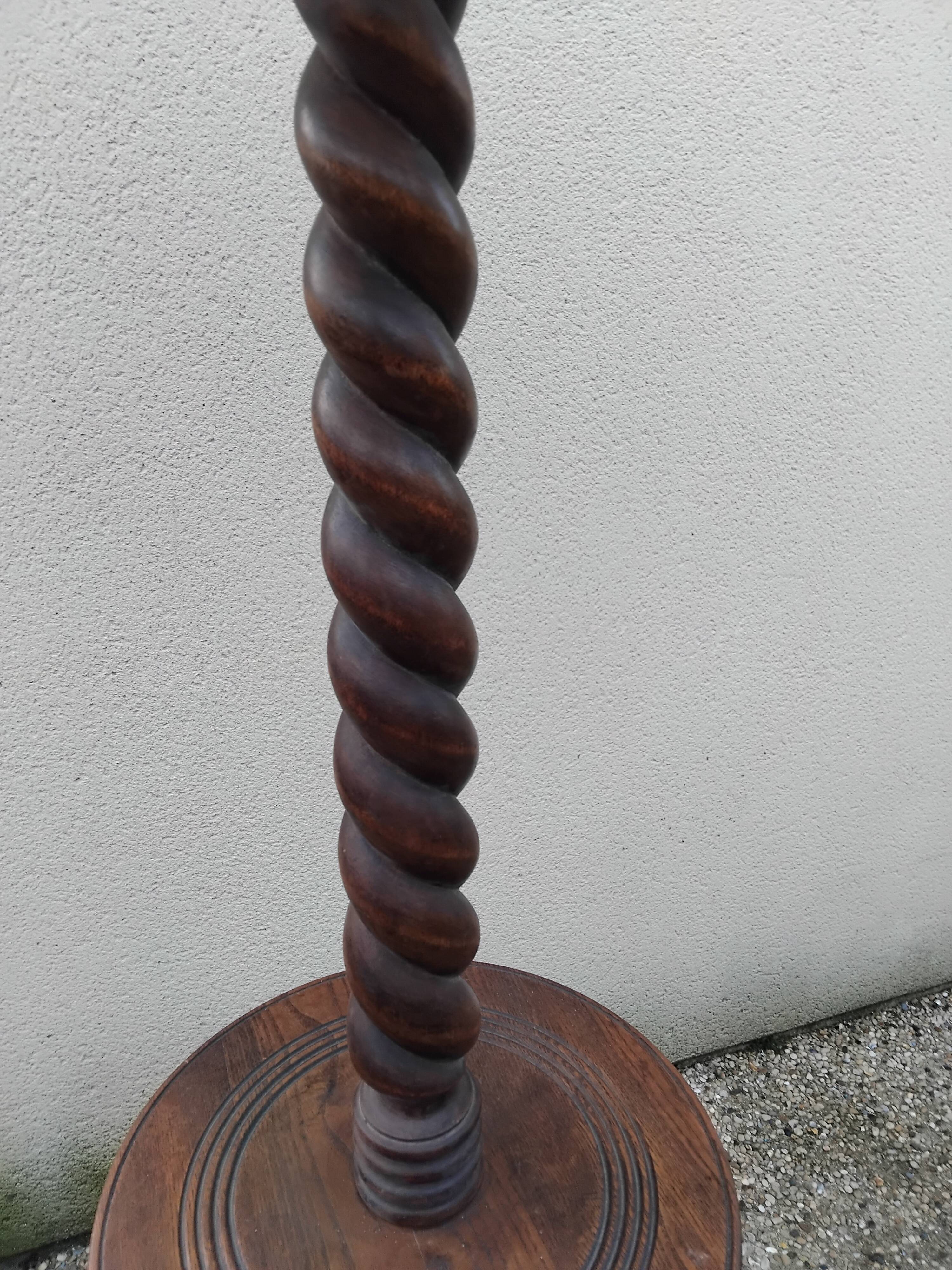 CHARLES DUDOUYT vintage floor lamp, turned wood