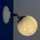Vintage glass globe wall light from Clichy, white.