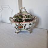 Antique Masons Sauce Boat with Lid English Porcelain Chinoiserie F