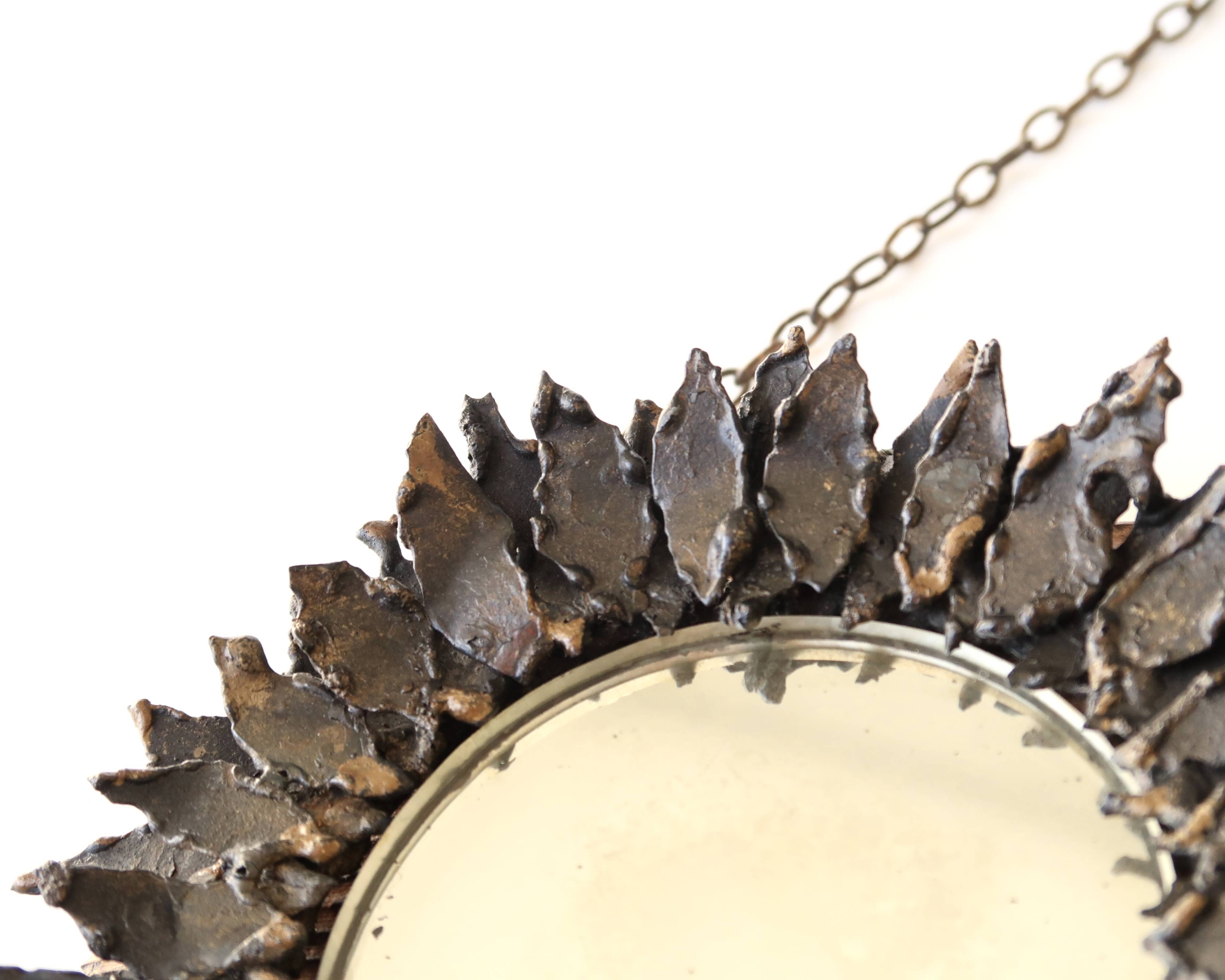 Small black metal sun mirror, 1950s