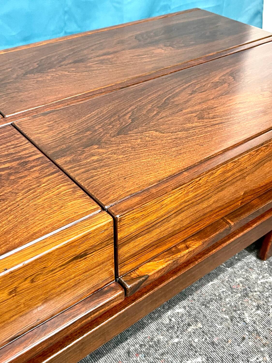 Michelucci Giovanni coffee table, Italian design, rosewood