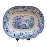 Plat à viande antique en grès du XIXe siècle représentant l'Eton College