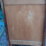 Storage cabinet locker with old wooden curtain