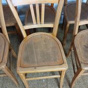 Ensemble de 10 chaises bistrot années 1950-60 vintage Luterma