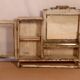 Old mirror - art deco shelf in original burmese teak ecru patina