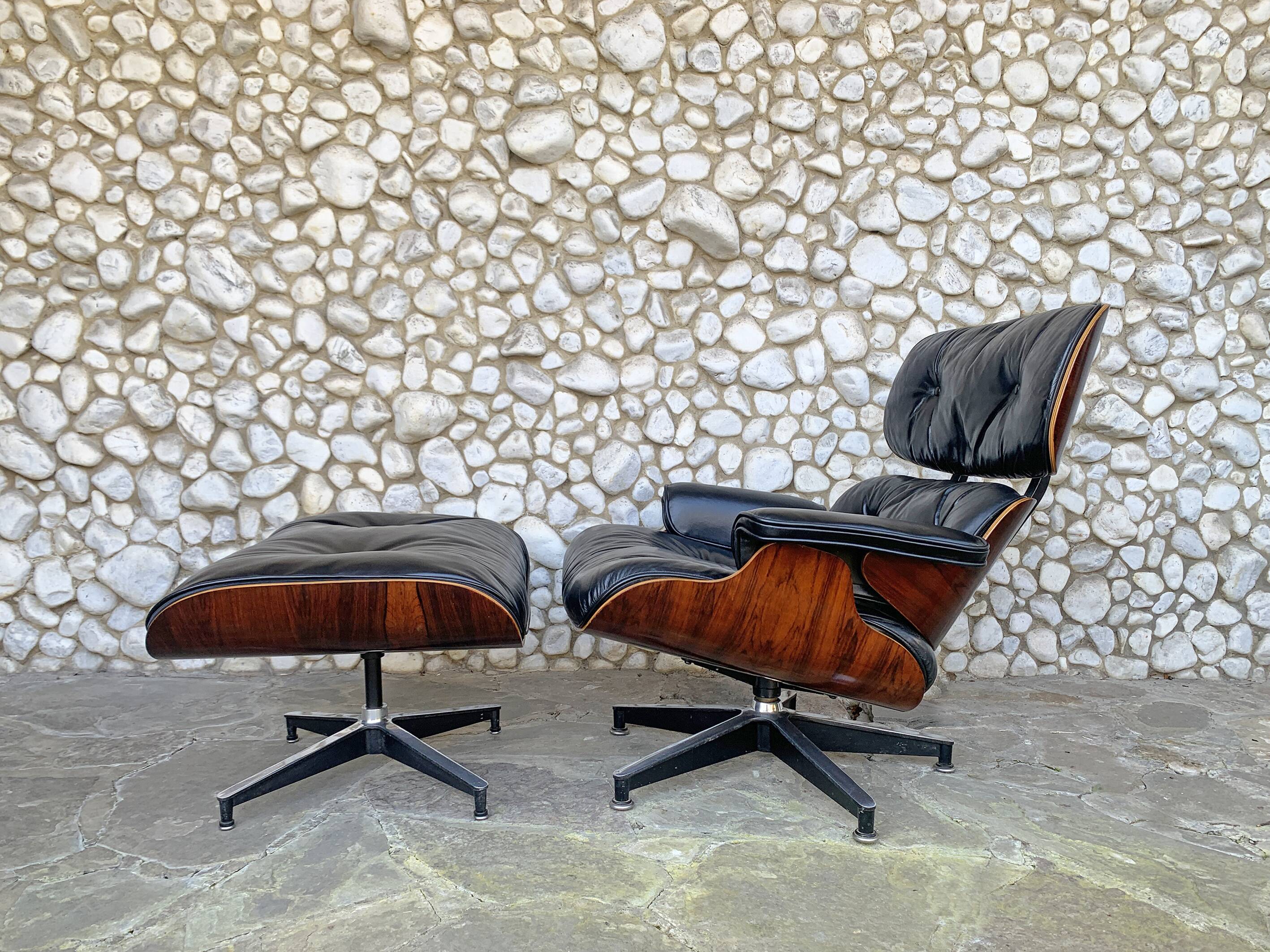 Herman Miller Lounge chair & ottoman palissandre Charles & Ray Eames 1960s