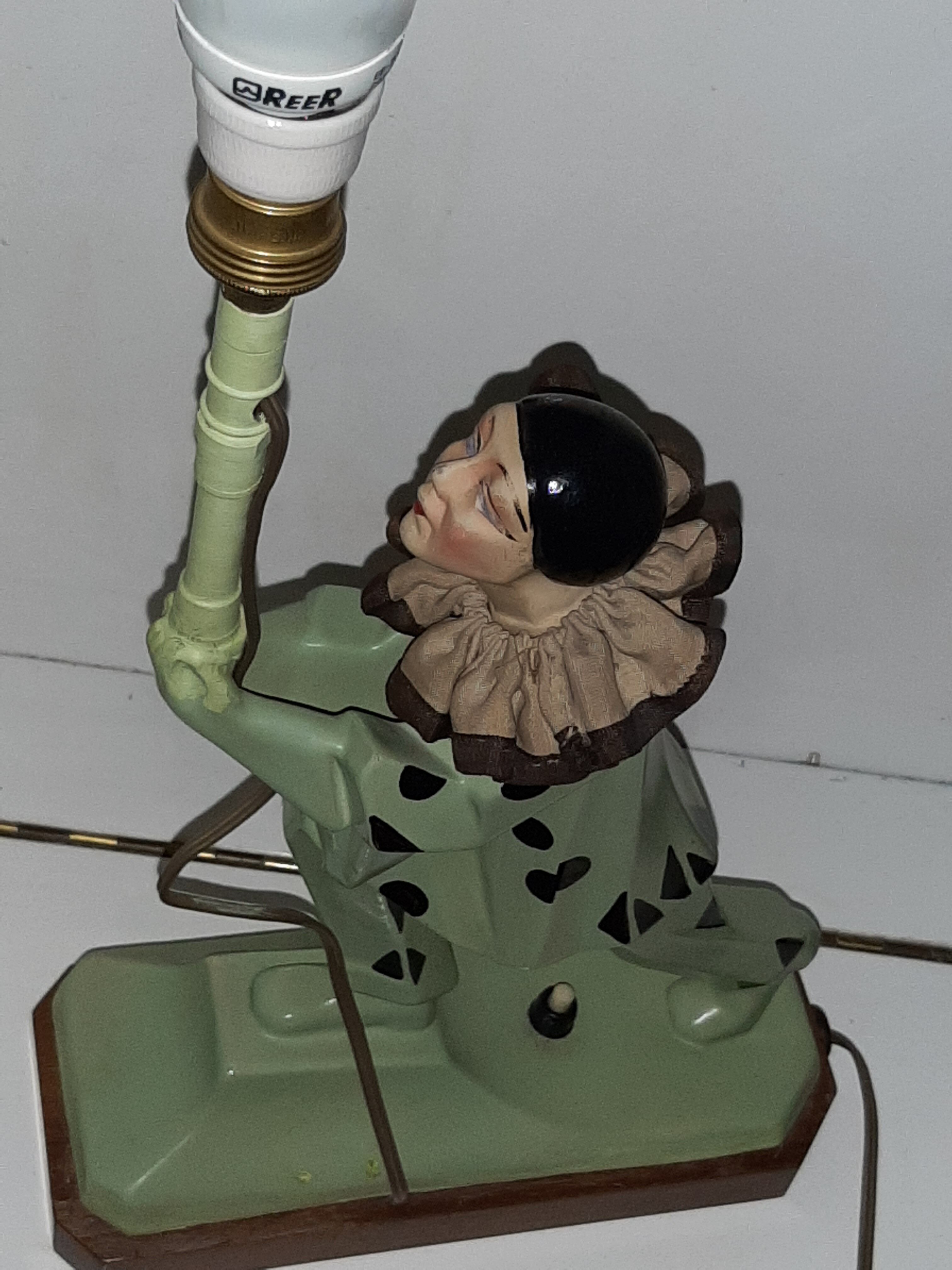 Harlequin-Pierrot art deco cubist lamp