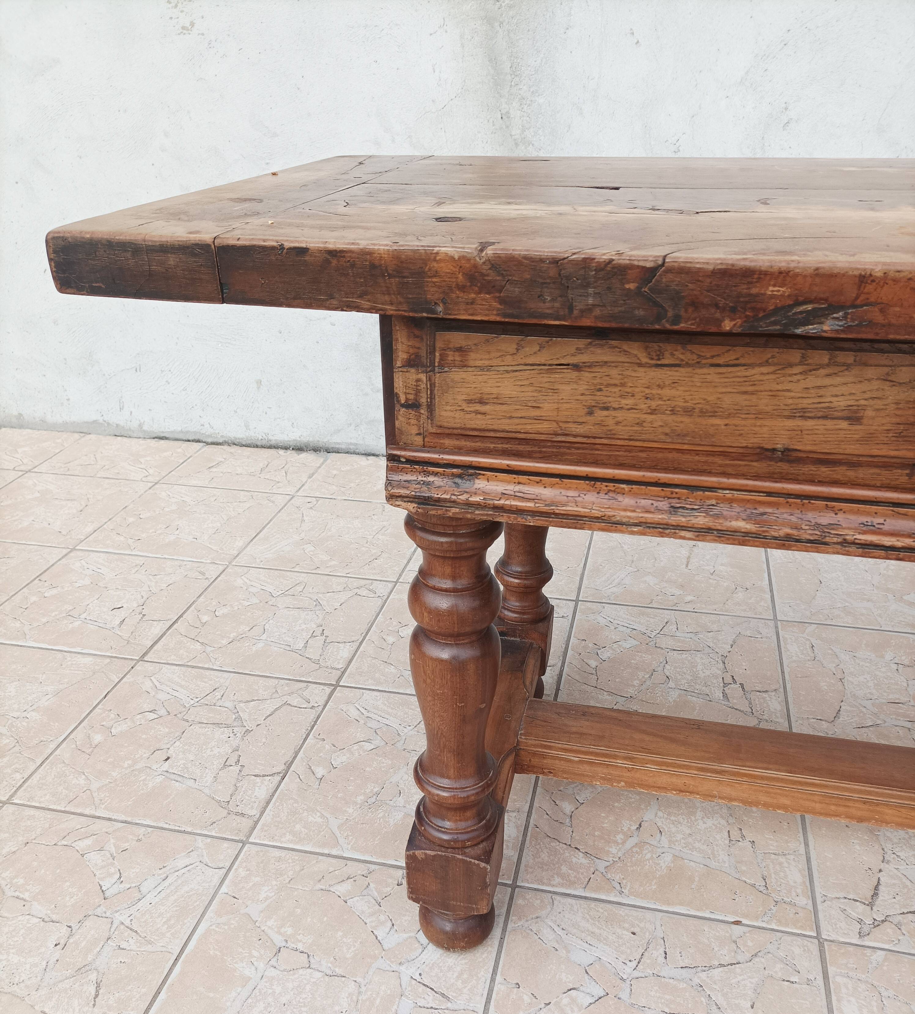 20th century walnut farmhouse table